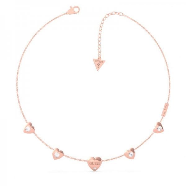 GUESS IS FOR LOVER ROSE GOLD NECKLACE
