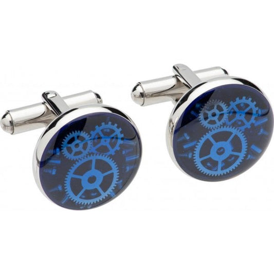 Steel Cufflinks With Black Carbon Fibre
