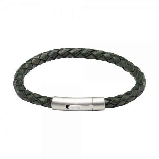 Dark Green Leather Bracelet