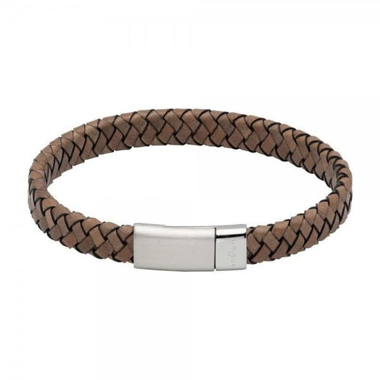 Antique Grey Leather Gents Bracelet