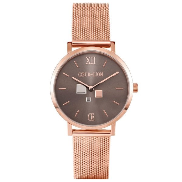 ladies rose gold watch rose gold - brown
