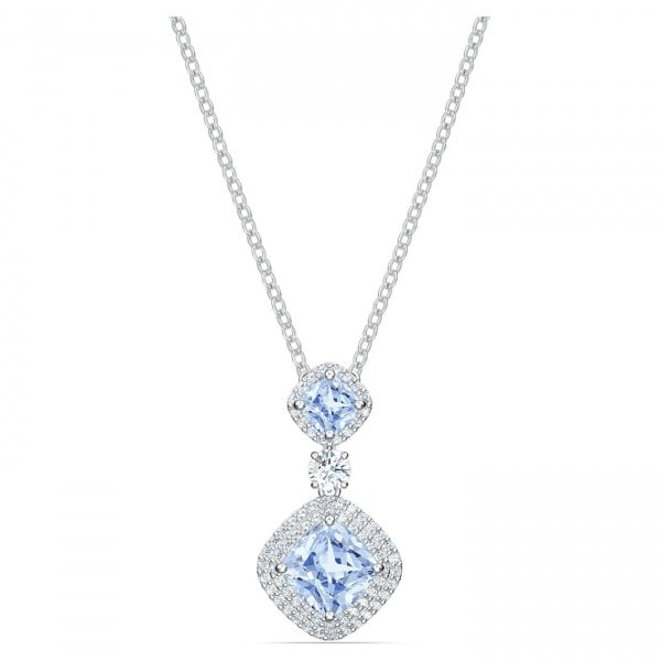 Angelic Necklace, Blue, Rhodium plated
