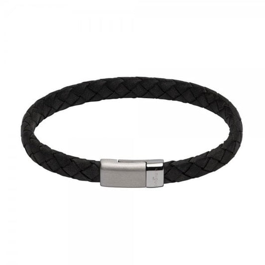 Antique Black Leather Edge Bracelet 21cm