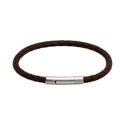 Dark Brown Leather Bracelet 21cm