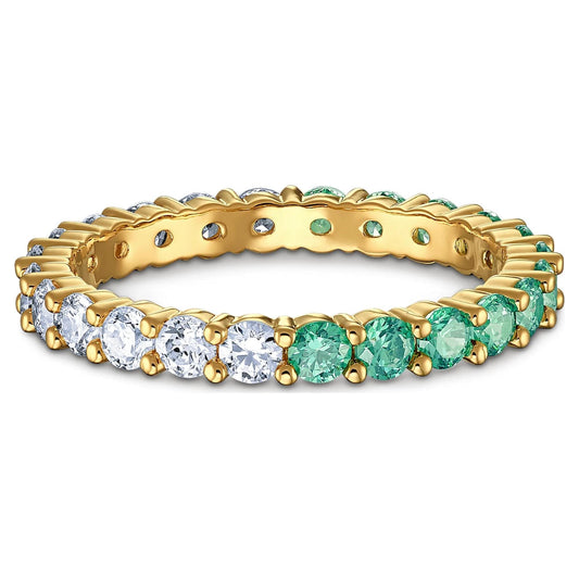 Vittore Half Ring, Green, Gold-tone plated