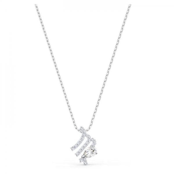 Zodiac II Pendant, Virgo, White, Mixed metal