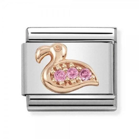 Classic Rose Gold CZ Flamingo Charm