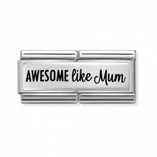 Silver Awesome Like Mum Double Charm