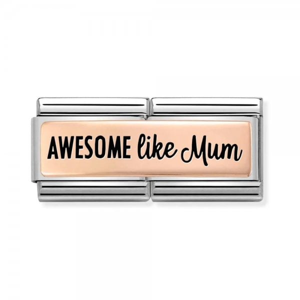Rose Gold Awesome Like Mum Double Plate Charm