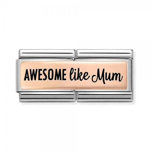 Rose Gold Awesome Like Mum Double Plate Charm