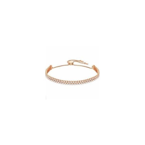 Subtle bracelet, Round cut, White, Rose gold