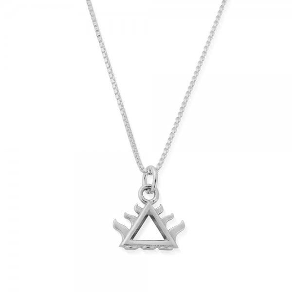 Sterling Silver Delicate Box Chain Fire Necklace