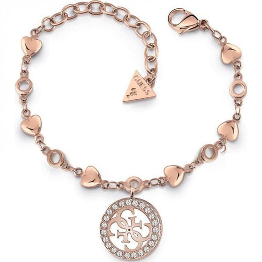 Guess Rose Gold Hearts Chain Bracelet