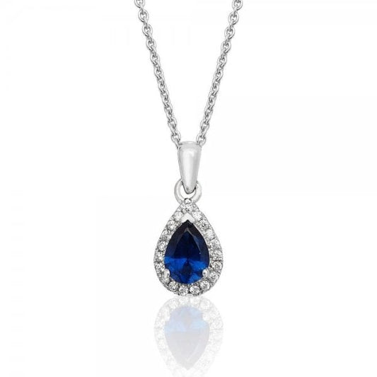 SILVER CLAW SET PEAR SHAPE HALO Pendant