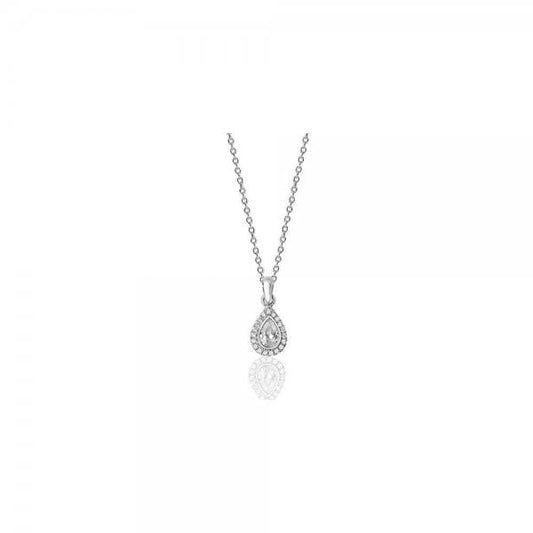 Pear Shape Halo CZ Pendant