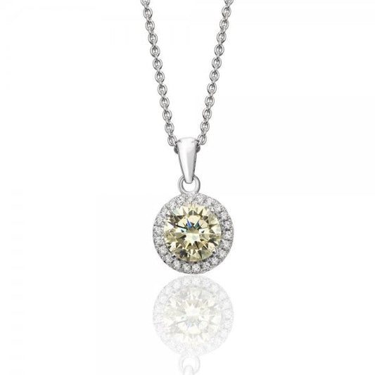 Halo Style Cubic Zirconia Chain Pendant