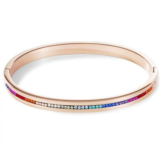 Rose Gold Multicolour Crystal Bangle