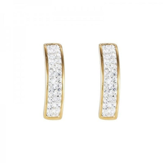 Yellow Gold and Clear Crystal Earrings