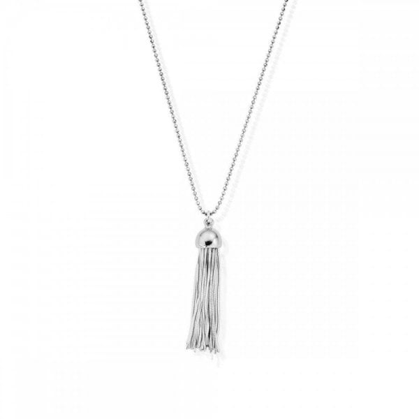 Diamond Cut Chain Silver Cap Tassel