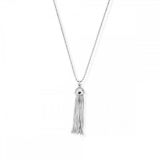 Diamond Cut Chain Silver Cap Tassel