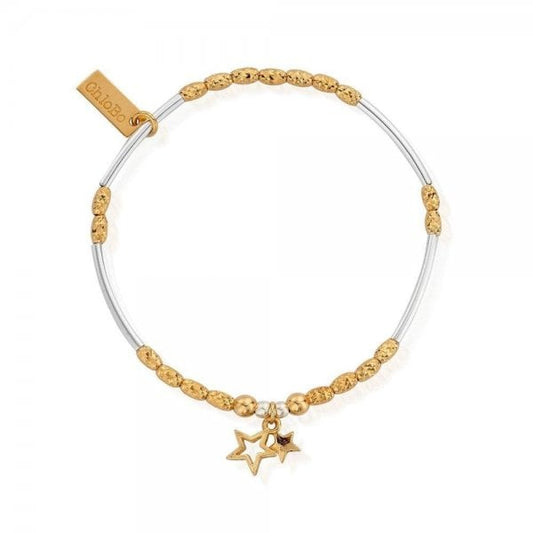 Gold and Silver Double Star Bracelet