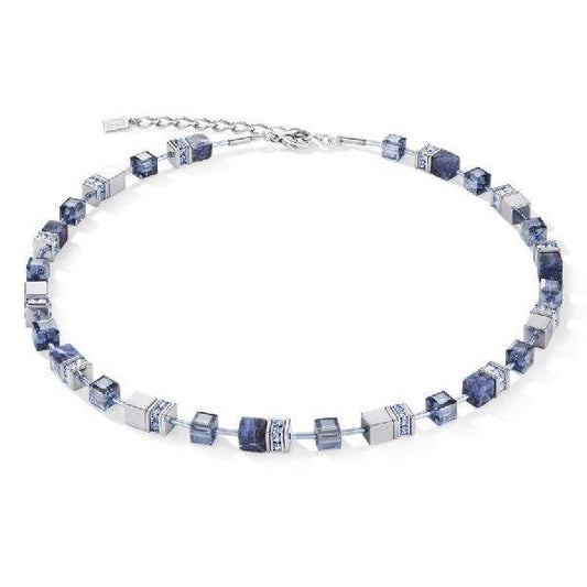 Ladies Geocube Blue Necklace