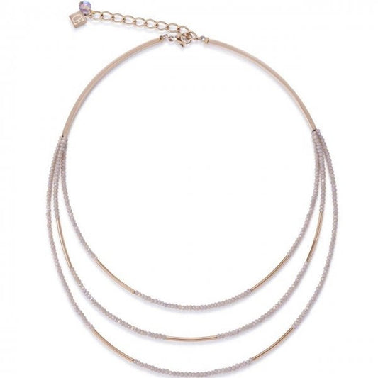 Ladies Rose Gold and Nude Necklace