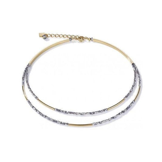ladies waterfall necklace - Gold-Silver