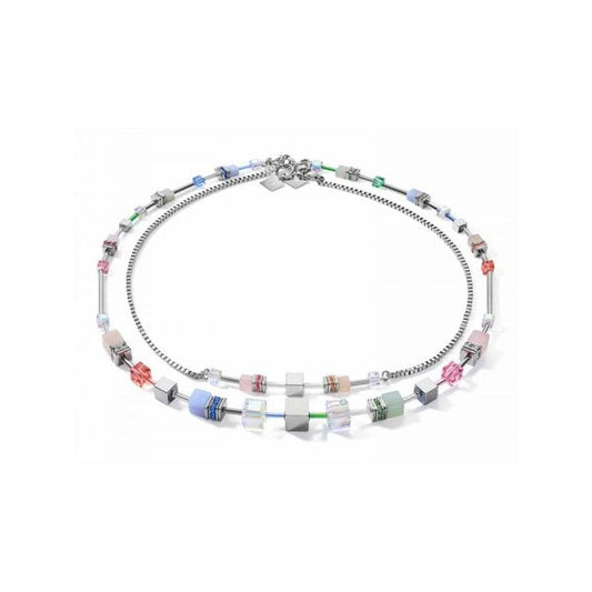 Geocube multicolour pastel necklace
