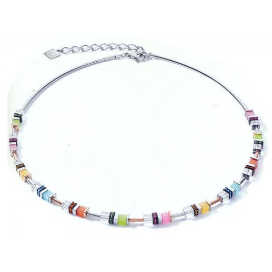 ladies geocube multicolour pastel necklace