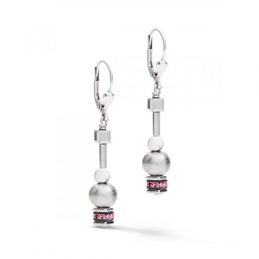 ladies pearl and cube rose earrings
