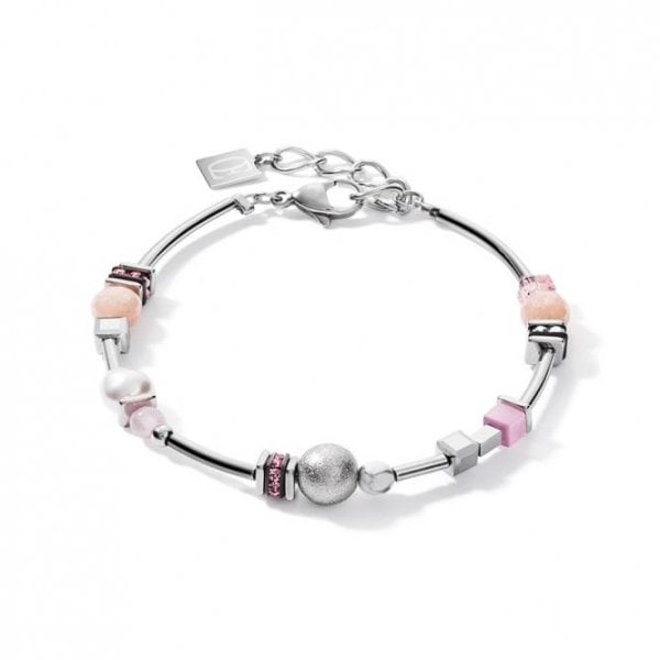 ladies pearls and cubes bracelet rose