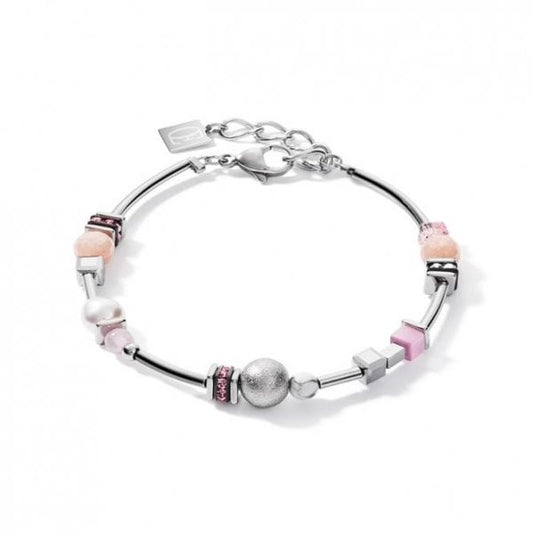 ladies pearls and cubes bracelet rose