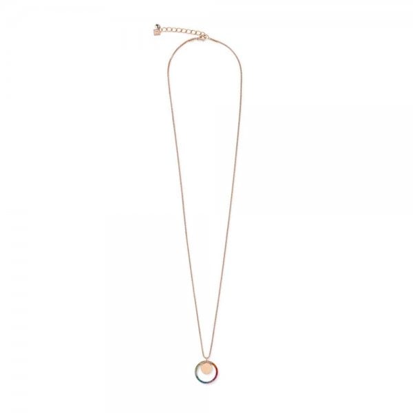 Ladies Halo Disc Necklace multicolour