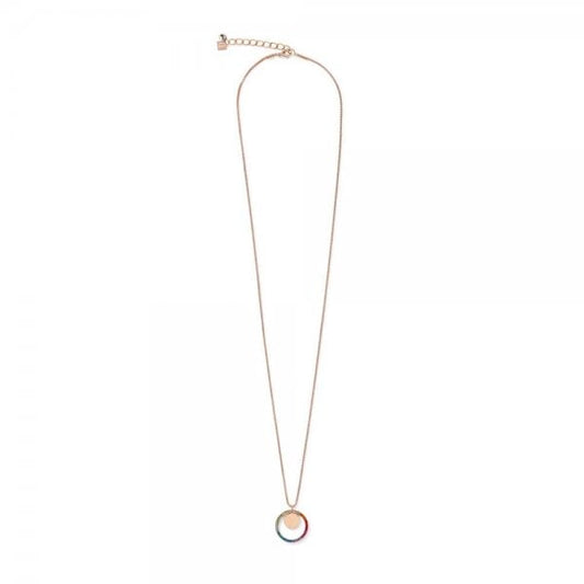 Ladies Halo Disc Necklace multicolour