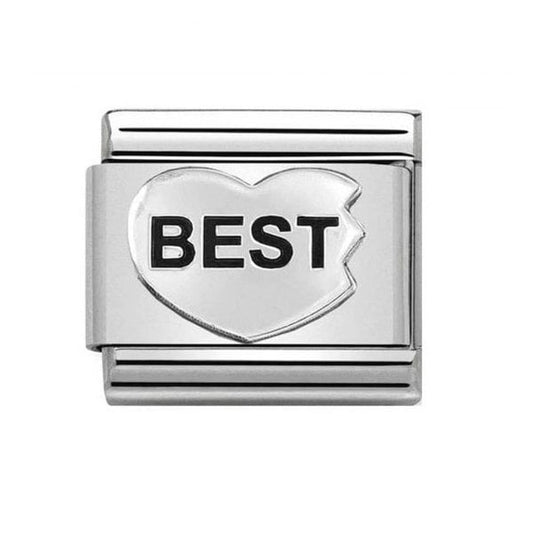 Silver Best (Best Friends) Heart Charm