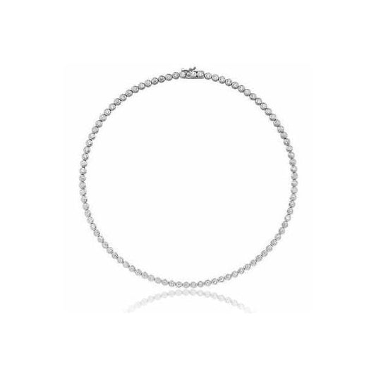 Claw Set 4mm Round Cubic Zirconia Line Necklace