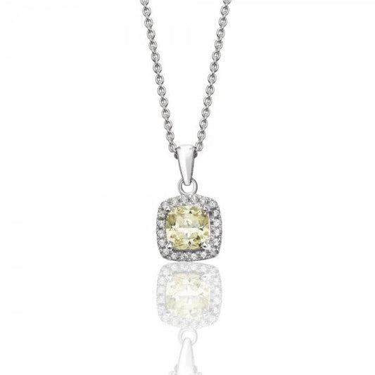 Halo Style Cubic Zirconia Chain Pendant