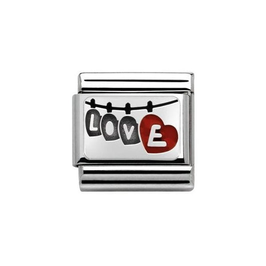 Silver Love with Hanging Hearts Charm