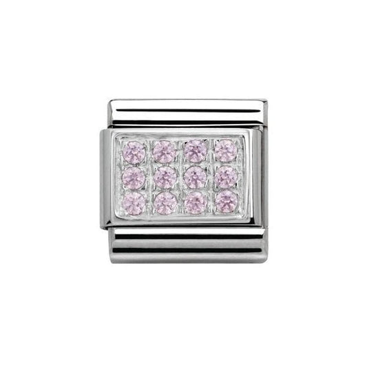 Pink CZ silver charm