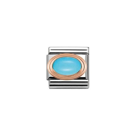 Classic Rose Gold Turquoise Charm