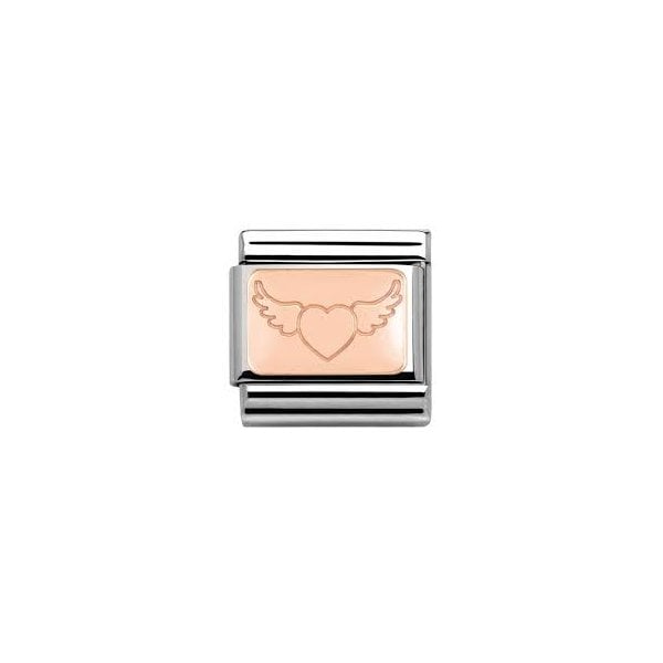 Rose Gold Flying Heart Charm