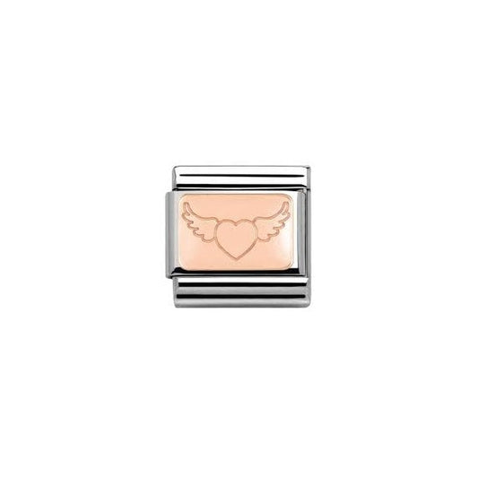 Rose Gold Flying Heart Charm