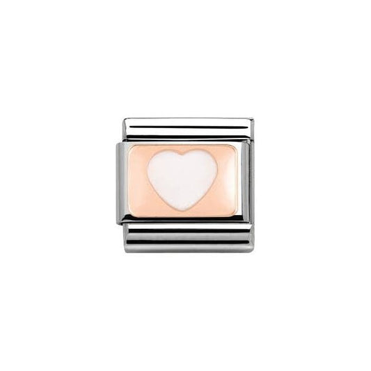 White Heart Rose Gold Charm