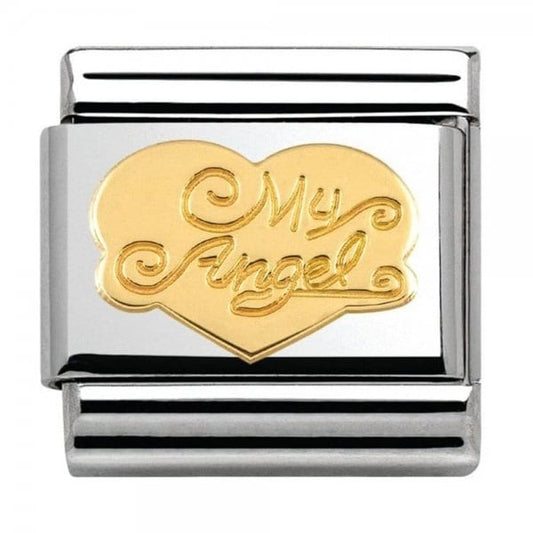 Gold My Angel Heart Charm