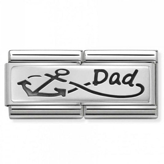 Silver Infinity Dad Double Charm