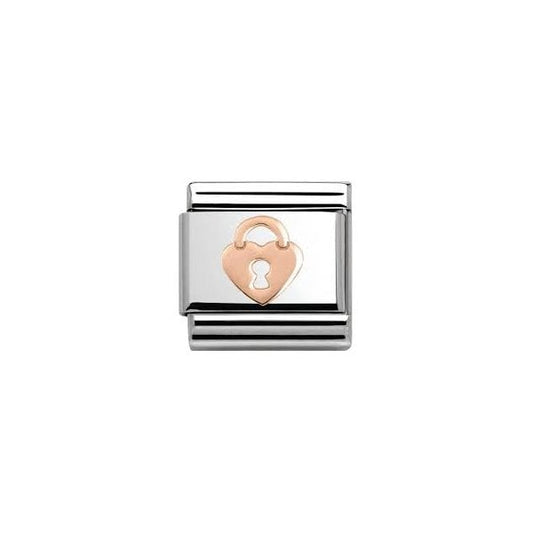 Classic Rose Gold Heart Lock Charm