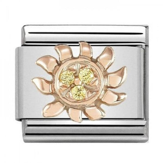 Rose Gold Sun CZ Composable Charm
