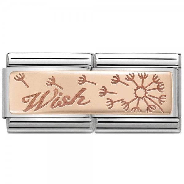 Rose Gold Wish Flower Double Charm