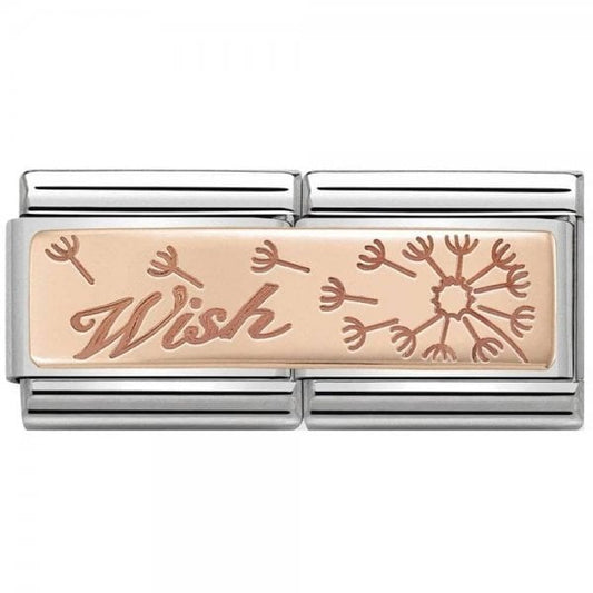 Rose Gold Wish Flower Double Charm